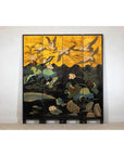 Four-Panel Gilt and Lacquer Folding Screen with Cranes and Lotus-2. Asian & Chinese Furniture, Art, Antiques, Vintage Home Décor for sale at FEA Home