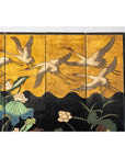 Four-Panel Gilt and Lacquer Folding Screen with Cranes and Lotus-6. Asian & Chinese Furniture, Art, Antiques, Vintage Home Décor for sale at FEA Home
