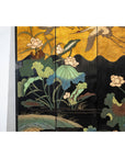 Four-Panel Gilt and Lacquer Folding Screen with Cranes and Lotus-7. Asian & Chinese Furniture, Art, Antiques, Vintage Home Décor for sale at FEA Home