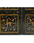 Four-Panel Gilt Black Lacquered Screen with Deer and Floral Motifs-10. Asian & Chinese Furniture, Art, Antiques, Vintage Home Décor for sale at FEA Home