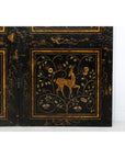 Four-Panel Gilt Black Lacquered Screen with Deer and Floral Motifs-12. Asian & Chinese Furniture, Art, Antiques, Vintage Home Décor for sale at FEA Home