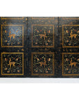 Four-Panel Gilt Black Lacquered Screen with Deer and Floral Motifs-6. Asian & Chinese Furniture, Art, Antiques, Vintage Home Décor for sale at FEA Home