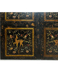 Four-Panel Gilt Black Lacquered Screen with Deer and Floral Motifs-7. Asian & Chinese Furniture, Art, Antiques, Vintage Home Décor for sale at FEA Home