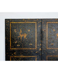 Four-Panel Gilt Black Lacquered Screen with Deer and Floral Motifs-8. Asian & Chinese Furniture, Art, Antiques, Vintage Home Décor for sale at FEA Home
