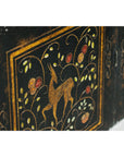 Four-Panel Gilt Black Lacquered Screen with Deer and Floral Motifs-9. Asian & Chinese Furniture, Art, Antiques, Vintage Home Décor for sale at FEA Home