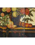 Four-Panel Hand-Painted Folding Screen with Still-Life Floral Composition-12. Asian & Chinese Furniture, Art, Antiques, Vintage Home Décor for sale at FEA Home