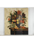 Four-Panel Hand-Painted Folding Screen with Still-Life Floral Composition-3. Asian & Chinese Furniture, Art, Antiques, Vintage Home Décor for sale at FEA Home