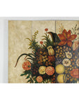 Four-Panel Hand-Painted Folding Screen with Still-Life Floral Composition-4. Asian & Chinese Furniture, Art, Antiques, Vintage Home Décor for sale at FEA Home