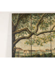Four-Panel Painted Screen Depicting Boats and Riverside Figures-12. Asian & Chinese Furniture, Art, Antiques, Vintage Home Décor for sale at FEA Home