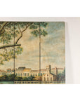Four-Panel Painted Screen Depicting Boats and Riverside Figures-5. Asian & Chinese Furniture, Art, Antiques, Vintage Home Décor for sale at FEA Home