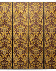 Four-Panel Red and Gold Screen with Hand-Painted Floral and Foliate Motifs-1. Asian & Chinese Furniture, Art, Antiques, Vintage Home Décor for sale at FEA Home