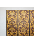 Four-Panel Red and Gold Screen with Hand-Painted Floral and Foliate Motifs-3. Asian & Chinese Furniture, Art, Antiques, Vintage Home Décor for sale at FEA Home