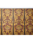 Four-Panel Red and Gold Screen with Hand-Painted Floral and Foliate Motifs-4. Asian & Chinese Furniture, Art, Antiques, Vintage Home Décor for sale at FEA Home
