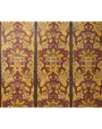 Four-Panel Red and Gold Screen with Hand-Painted Floral and Foliate Motifs-5. Asian & Chinese Furniture, Art, Antiques, Vintage Home Décor for sale at FEA Home