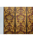 Four-Panel Red and Gold Screen with Hand-Painted Floral and Foliate Motifs-8. Asian & Chinese Furniture, Art, Antiques, Vintage Home Décor for sale at FEA Home