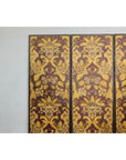 Four-Panel Red and Gold Screen with Hand-Painted Floral and Foliate Motifs-9. Asian & Chinese Furniture, Art, Antiques, Vintage Home Décor for sale at FEA Home