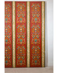 Four-Panel Red Lacquer Folding Screen with Hand-Painted Floral Scrollwork-10. Asian & Chinese Furniture, Art, Antiques, Vintage Home Décor for sale at FEA Home