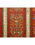 Four-Panel Red Lacquer Folding Screen with Hand-Painted Floral Scrollwork-13. Asian & Chinese Furniture, Art, Antiques, Vintage Home Décor for sale at FEA Home