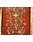 Four-Panel Red Lacquer Folding Screen with Hand-Painted Floral Scrollwork-14. Asian & Chinese Furniture, Art, Antiques, Vintage Home Décor for sale at FEA Home