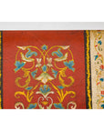 Four-Panel Red Lacquer Folding Screen with Hand-Painted Floral Scrollwork-15. Asian & Chinese Furniture, Art, Antiques, Vintage Home Décor for sale at FEA Home