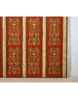 Four-Panel Red Lacquer Folding Screen with Hand-Painted Floral Scrollwork-5. Asian & Chinese Furniture, Art, Antiques, Vintage Home Décor for sale at FEA Home