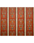 Four-Panel Red Lacquer Folding Screen with Hand-Painted Floral Scrollwork-7. Asian & Chinese Furniture, Art, Antiques, Vintage Home Décor for sale at FEA Home