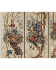 Four-Panel Scalloped Folding Screen with Painted Chinoiserie Motifs-10. Asian & Chinese Furniture, Art, Antiques, Vintage Home Décor for sale at FEA Home