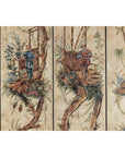 Four-Panel Scalloped Folding Screen with Painted Chinoiserie Motifs-11. Asian & Chinese Furniture, Art, Antiques, Vintage Home Décor for sale at FEA Home