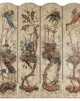 Four-Panel Scalloped Folding Screen with Painted Chinoiserie Motifs-1. Asian & Chinese Furniture, Art, Antiques, Vintage Home Décor for sale at FEA Home