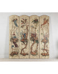 Four-Panel Scalloped Folding Screen with Painted Chinoiserie Motifs-2. Asian & Chinese Furniture, Art, Antiques, Vintage Home Décor for sale at FEA Home