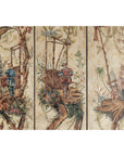 Four-Panel Scalloped Folding Screen with Painted Chinoiserie Motifs-7. Asian & Chinese Furniture, Art, Antiques, Vintage Home Décor for sale at FEA Home