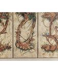 Four-Panel Scalloped Folding Screen with Painted Chinoiserie Motifs-8. Asian & Chinese Furniture, Art, Antiques, Vintage Home Décor for sale at FEA Home