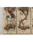 Four-Panel Scalloped Folding Screen with Painted Chinoiserie Motifs-9. Asian & Chinese Furniture, Art, Antiques, Vintage Home Décor for sale at FEA Home