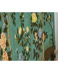 Four-Panel Screen with Hand-Painted Blossoms on Teal Ground-20. Asian & Chinese Furniture, Art, Antiques, Vintage Home Décor for sale at FEA Home