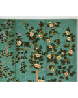 Four-Panel Screen with Hand-Painted Blossoms on Teal Ground-7. Asian & Chinese Furniture, Art, Antiques, Vintage Home Décor for sale at FEA Home