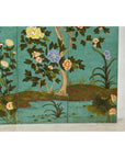 Four-Panel Screen with Hand-Painted Blossoms on Teal Ground-9. Asian & Chinese Furniture, Art, Antiques, Vintage Home Décor for sale at FEA Home
