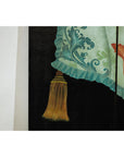 Four-Panel Screen with Hand-Painted Drapery and Tassel Motif-9. Asian & Chinese Furniture, Art, Antiques, Vintage Home Décor for sale at FEA Home