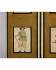 Four-Panel Screen with Painted Theatrical Costume Figures on Raised Panels-10. Asian & Chinese Furniture, Art, Antiques, Vintage Home Décor for sale at FEA Home