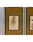 Four-Panel Screen with Painted Theatrical Costume Figures on Raised Panels-11. Asian & Chinese Furniture, Art, Antiques, Vintage Home Décor for sale at FEA Home