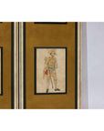 Four-Panel Screen with Painted Theatrical Costume Figures on Raised Panels-13. Asian & Chinese Furniture, Art, Antiques, Vintage Home Décor for sale at FEA Home