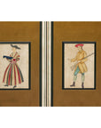 Four-Panel Screen with Painted Theatrical Costume Figures on Raised Panels-14. Asian & Chinese Furniture, Art, Antiques, Vintage Home Décor for sale at FEA Home