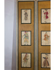 Four-Panel Screen with Painted Theatrical Costume Figures on Raised Panels-15. Asian & Chinese Furniture, Art, Antiques, Vintage Home Décor for sale at FEA Home