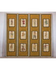Four-Panel Screen with Painted Theatrical Costume Figures on Raised Panels-2. Asian & Chinese Furniture, Art, Antiques, Vintage Home Décor for sale at FEA Home