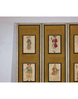 Four-Panel Screen with Painted Theatrical Costume Figures on Raised Panels-4. Asian & Chinese Furniture, Art, Antiques, Vintage Home Décor for sale at FEA Home