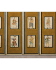 Four-Panel Screen with Painted Theatrical Costume Figures on Raised Panels-6. Asian & Chinese Furniture, Art, Antiques, Vintage Home Décor for sale at FEA Home