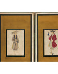 Four-Panel Screen with Painted Theatrical Costume Figures on Raised Panels-9. Asian & Chinese Furniture, Art, Antiques, Vintage Home Décor for sale at FEA Home