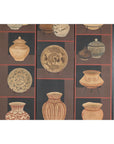 Four-Panel Screen with Painted Vessels and Plates in Brown and Black Tones-5. Asian & Chinese Furniture, Art, Antiques, Vintage Home Décor for sale at FEA Home