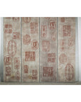 Four-Panel Screen with Seal Script Impressions in Red on Taupe Ground-4. Asian & Chinese Furniture, Art, Antiques, Vintage Home Décor for sale at FEA Home