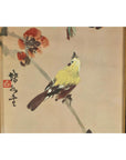 Framed Watercolor Painting of Bird on Flowering Branch-12. Asian & Chinese Furniture, Art, Antiques, Vintage Home Décor for sale at FEA Home