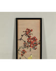 Framed Watercolor Painting of Bird on Flowering Branch-3. Asian & Chinese Furniture, Art, Antiques, Vintage Home Décor for sale at FEA Home